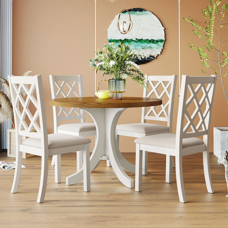 Ensemble de salle à manger pour 4 personnes, plateau de table rond, ensemble de salle à manger, ensemble de salle à manger