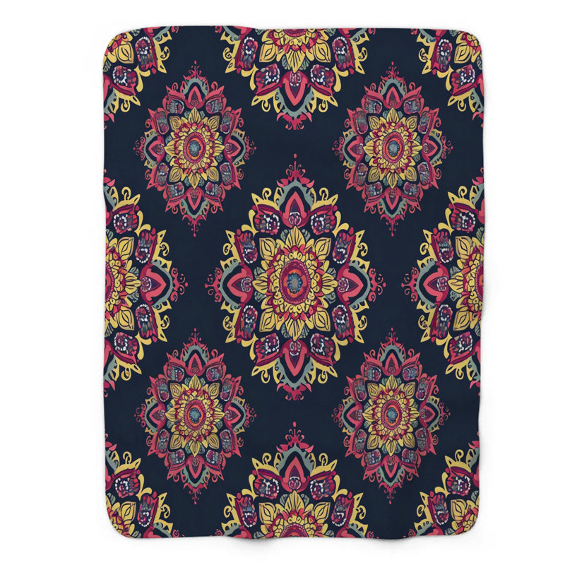 Couverture en sherpa de qualité supérieure Gypsy Soul Bliss Print, Grand lit