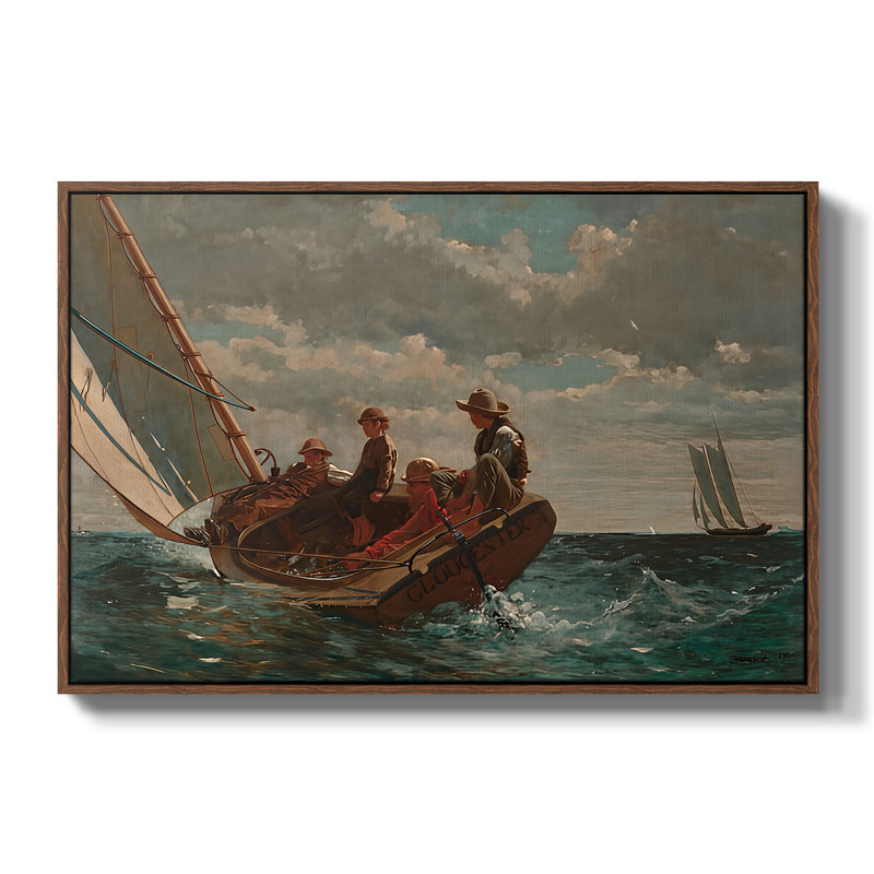Hudson River, 1892 - Winslow Homer, toile tendue avec châssis, 24 po x 36 po, Naturel