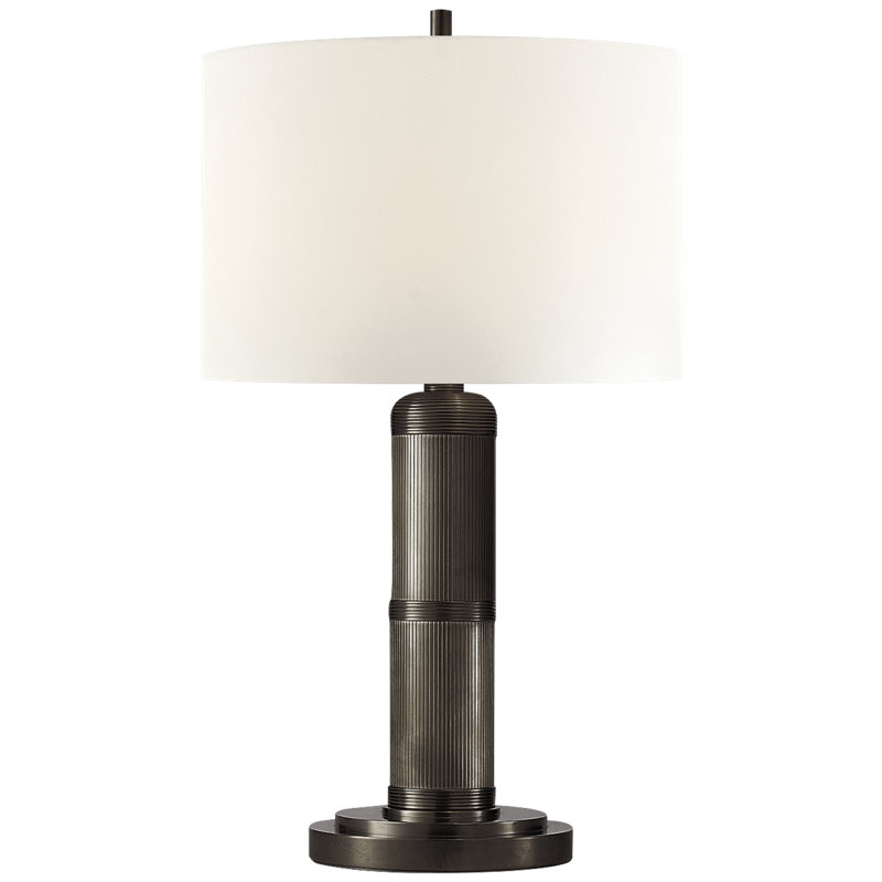 Thomas O'Brien Longacre Small Table Lamp, Bronze, Fabric