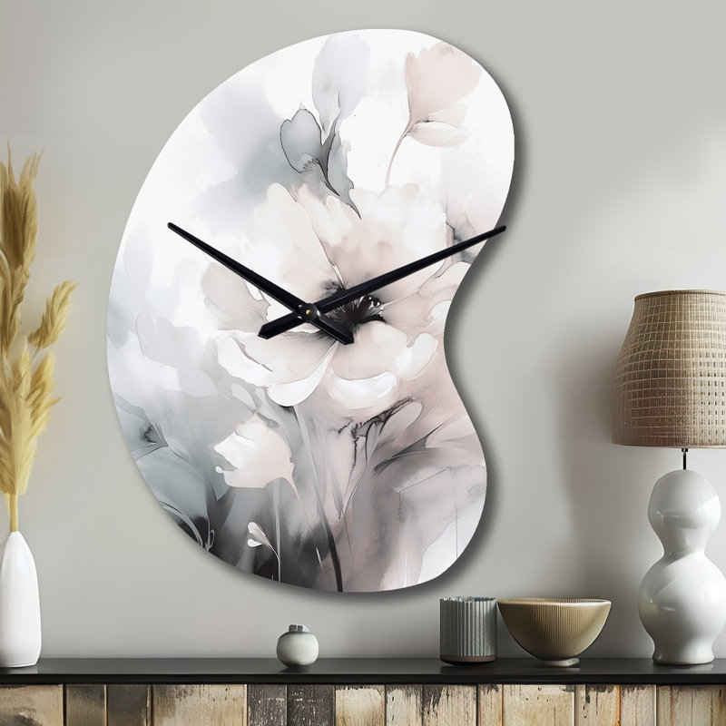 Horloge murale florale blanche, Petit