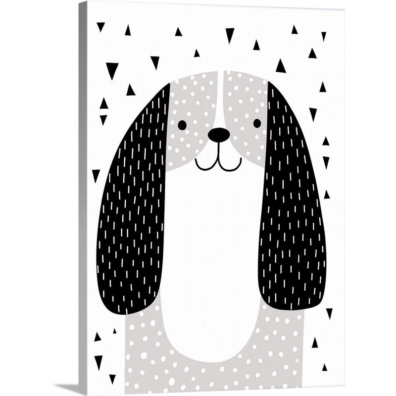 Art à motif mixte pour chien Sheard, Toile tendue, H 40 po x l 30 po x P 1,25 po