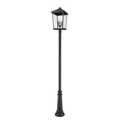 Lampadaire noir câblé à 4 lumières 125,5 po Starkey (double)