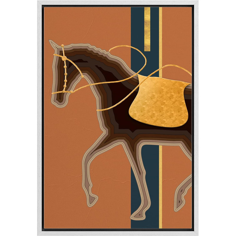 "IDÉE4WALL", impression sur toile encadrée, décoration murale de style BCBG, Mid-Century, H 24 po x l 16 po x P 1,5 po, Blanc