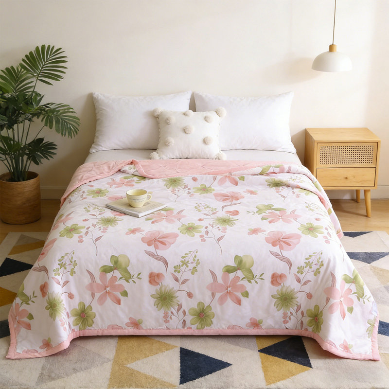 Courtepointe 39,37x59, Pink Floral