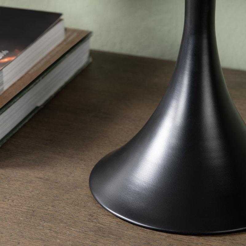 Set Of 2 25.5" Steel Table Lamp W/ Linen Shade, Black, Grey