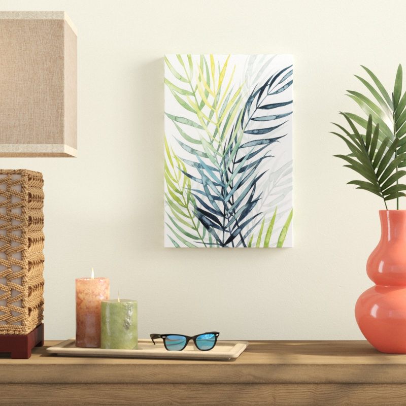 Sunset Palm Composition II by Grace Popp - Painting, 46cm H x 30cm W, Wrapped Canvas