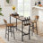 Bar Table Set With Wine Bottle Storage Rack. Rustic Brown, 47.24'' L X 15.75'' W X 35.43'' H.