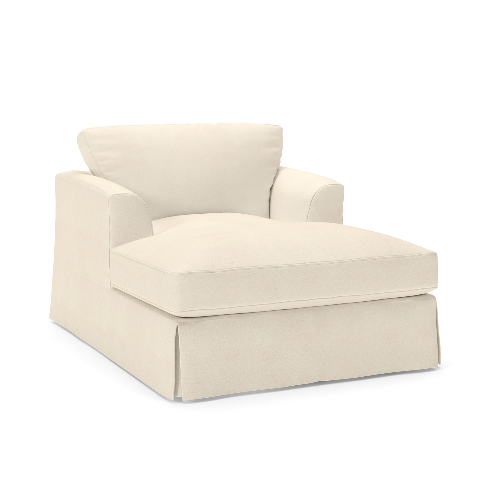 Lucia Upholstered Chaise Lounge, Bayou Natural Canvas