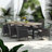Morphis 8 - Person Acacia Solid Wood Patio Dining Set Rectangular Table with Cushions Included-1022646813