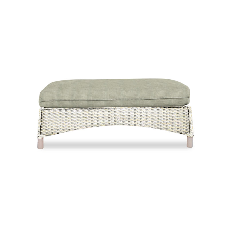 Mandalay Outdoor Ottoman, Callen Celadon, Ebony