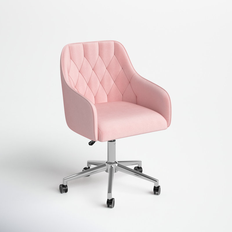 Fauteuil de maquillage avec roulettes Marcus, Rose