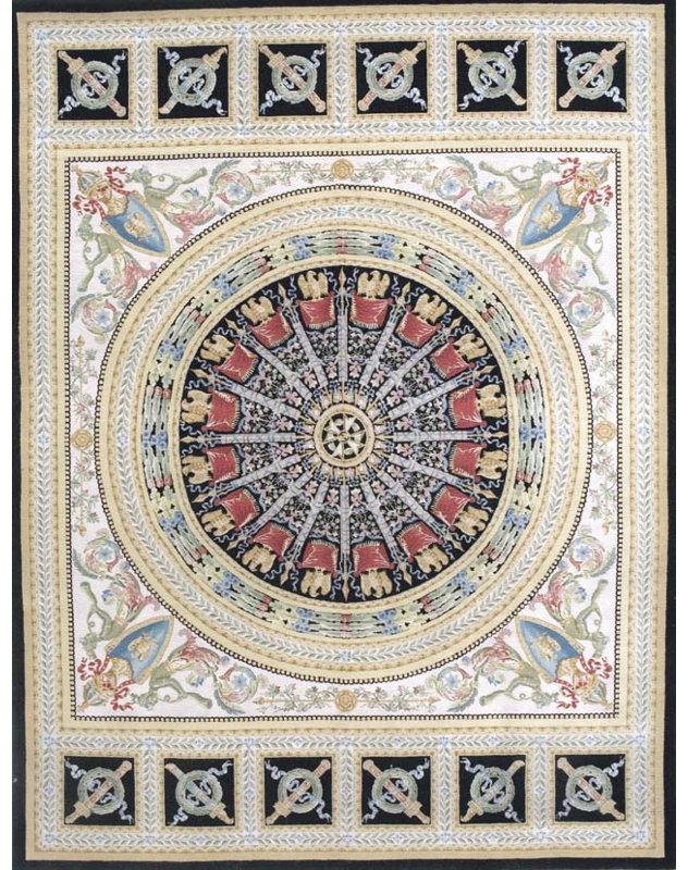 Hand-Knotted High-Quality Red and Blue Area Rug