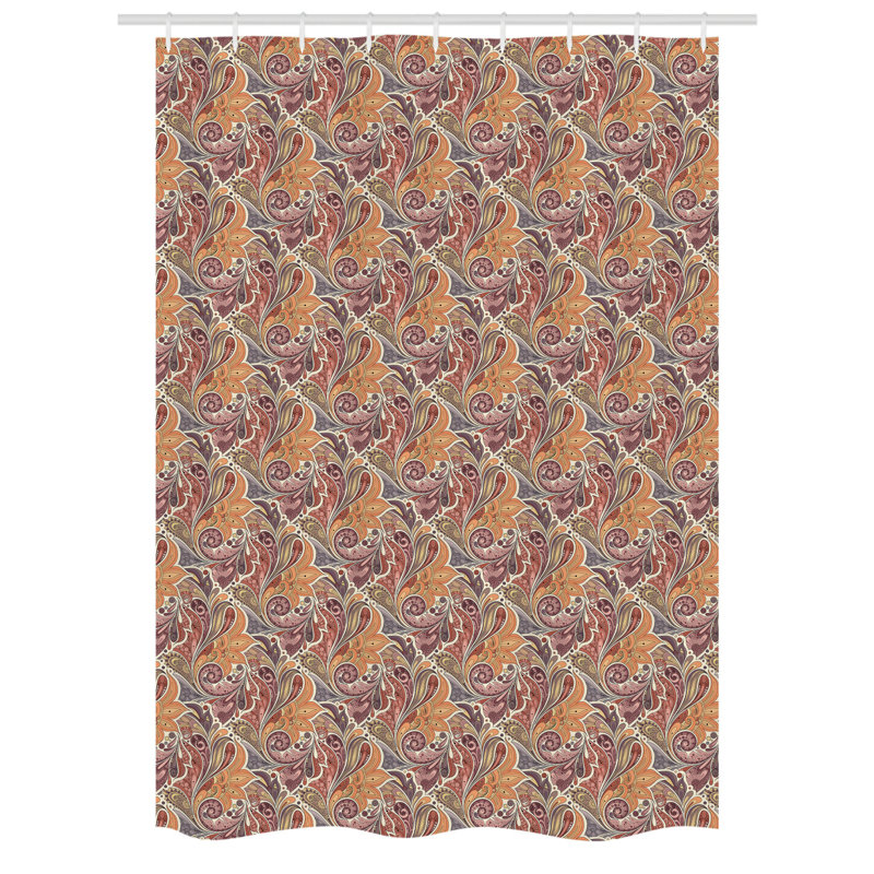 Floral Shower Curtain with Hooks Included, 54" W x 78" L