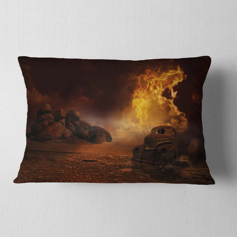  Coussin lombaire abstrait, Rectangulaire, 12 po x 20 po