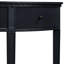 Console noire avec trois tiroirs à rayures verticales et quatre pieds en pin - 4 tiroirs minimalistes pour l'intérieur
