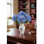 Tige d'hydrangée bleue de 18 pouces avec floraison de 7 pouces - 12 pièces, faux floral pour arrangements de vase et décoration intérieure