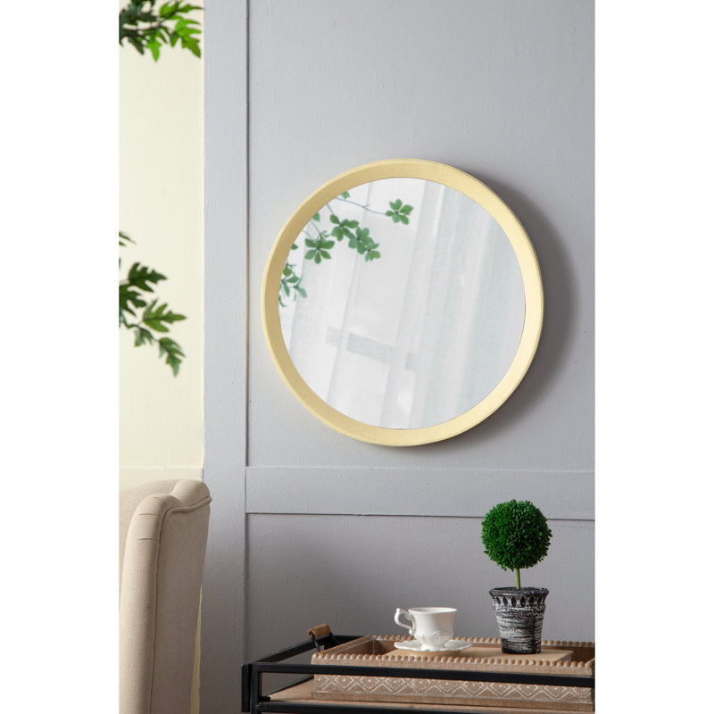 Miroir mural transitionnel en bois de manguier D20x1,5 "