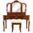 Mandi 38.6" Brown Makeup Vanity Set with 7 Drawers Lighted Tri-Fold Mirror and Stool-609471305