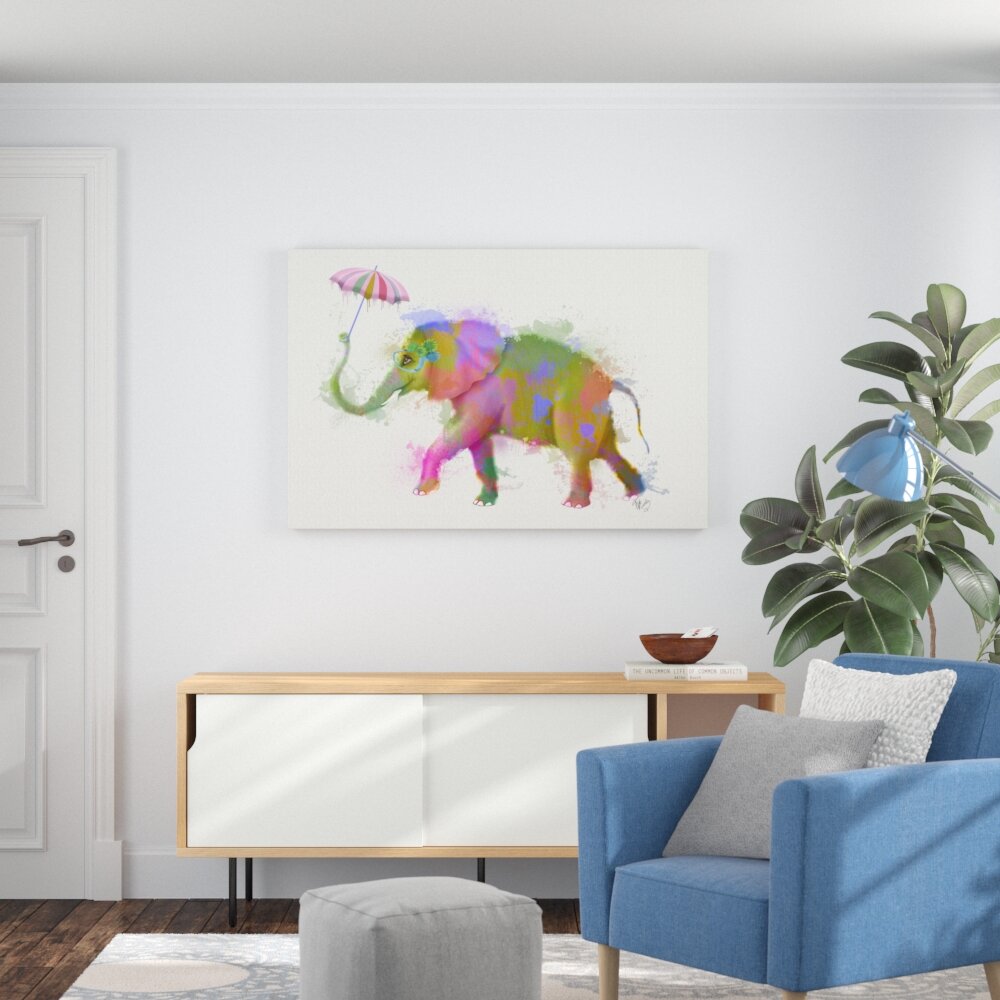 Leinwandbild Rainbow Splash Elephant von Fab Funky