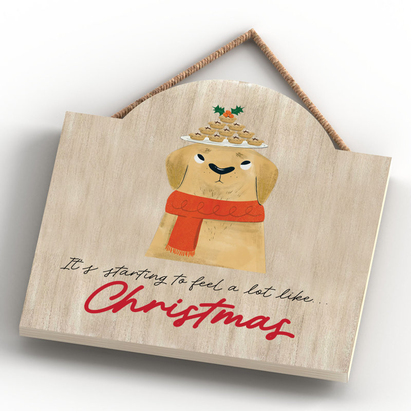 Feel Like Christmas Santa Paws Wooden Plaque Vivid Squid Wholesale Wall Decor