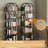 71" Bookshelf 5 Tier Bookcase Arched Display Racks Tall Bookshelf Freestanding Open Storage Shelf-1362693484