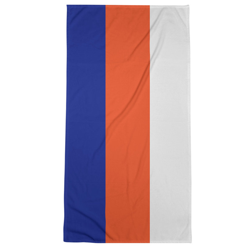 Beach Towel, Blue/Orange/Off White