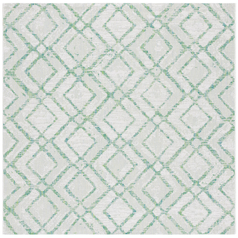 Benedick Performance Geometric Indoor/Outdoor Area Rug, Square 6'7"