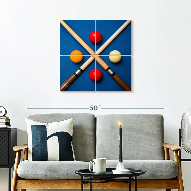 Balle et bâtons de billard Senne, H 26 po x l 26 po