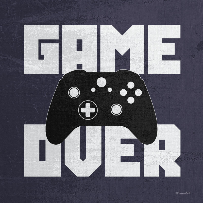 «Game Over On Canvas» par Susan Ball, art textuel, H 12 po x l 12 po