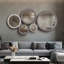 Miroir décoratif décoratif en bois de forme suspendue de 17 po x 17 po avec des miroirs de grande taille individuellement sur des murs d'art, vendus individuellement-115297282