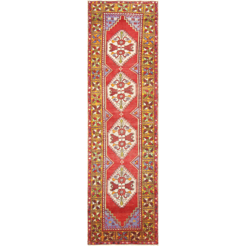 Runner One-of-a-Kind 2'11" X 10'1" 1960s Runner Wool Area Rug in