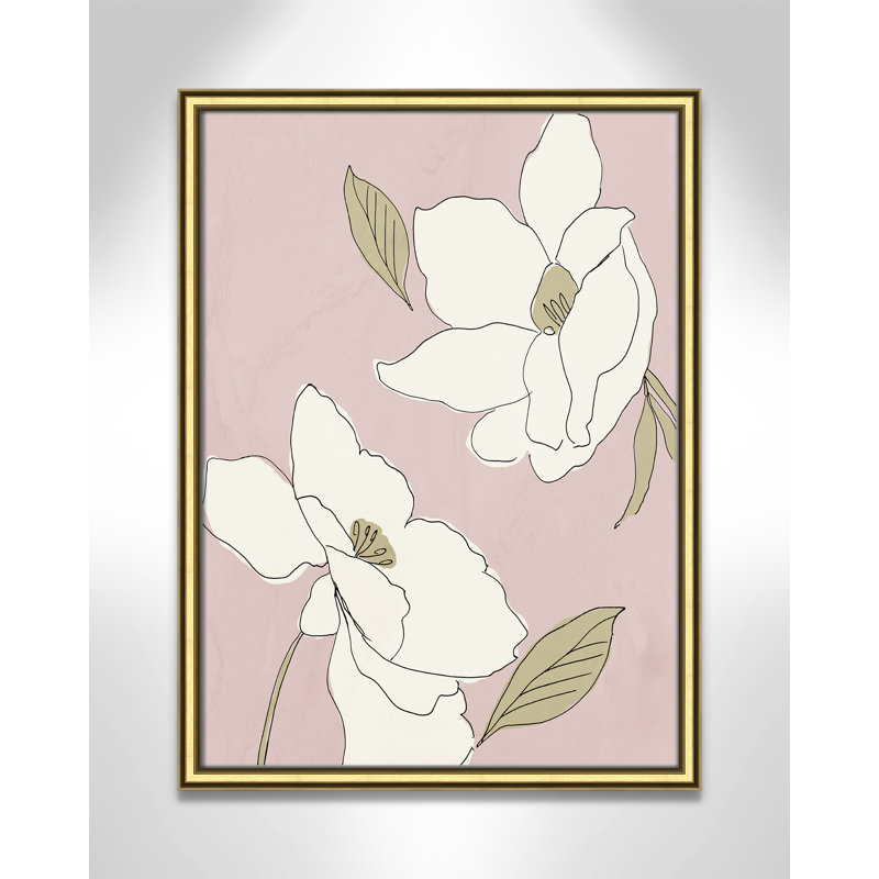 Oleander blanc - cadre photo, Cadre doré, H 24,25 po x l 18,25 po x P 0,88 po