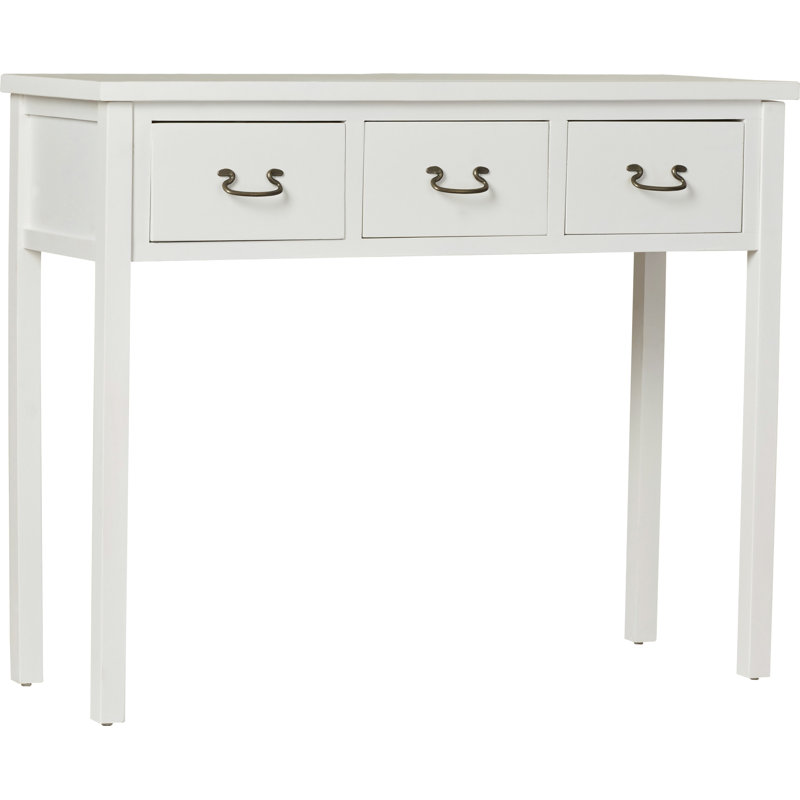 Behrendt 100.01cm Solid Wood Top Console Table, White