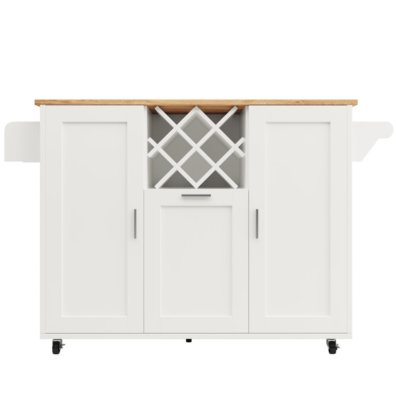 138 cm W Kitchen Island, White