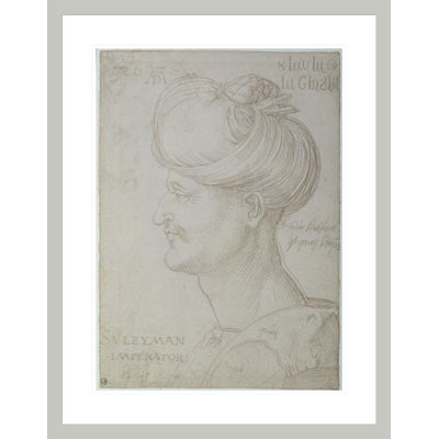 Tête de Souleiman le Magnifique (1494-1566) par Albrecht Dürer - estampe numérique encadrée