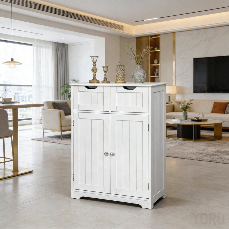 Floor Storage Cabinet, Elevated Design for Home - Standard