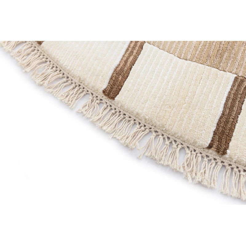 Tapis rond rond beige