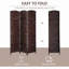 Paravent brun de 6 pi de hauteur Cloison élégante avec design artistique. Idéal pour les dortoirs et les petits appartements. Paravent portable pliable 3 panneaux - brun. Espaces. Espace