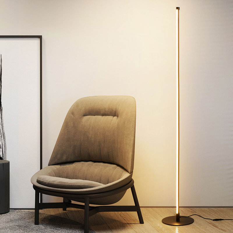 146cm Polished LED Torchiere Floor Lamp with USB and Outlet, Black