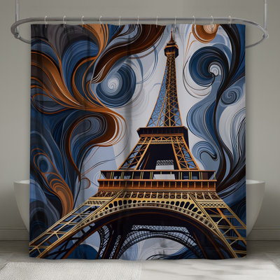 Rideau de douche Tour Eiffel - Décoration de salle de bain moderne