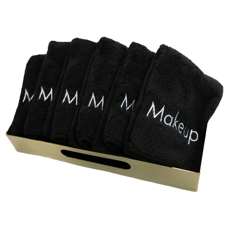 6 Piece Microfiber Washcloth, Black