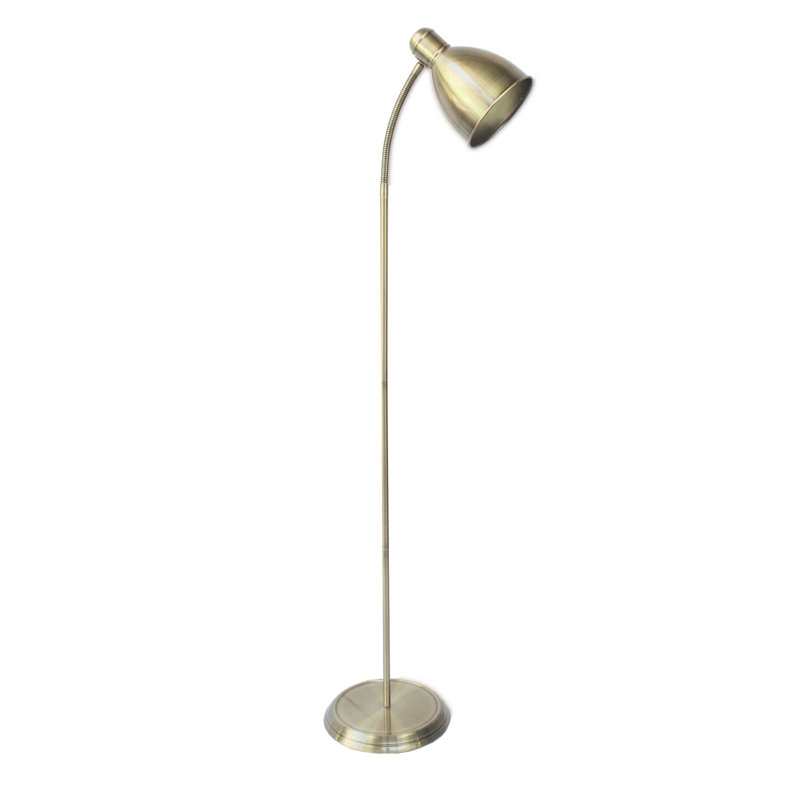 Oey 137cm Task Floor Lamp Set, Antique Brass