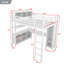 Lit mezzanine en métal avec garde-robe et bureau en L, lit mezzanine avec cubes de rangement pour enfants, adolescents, adultes-1269005368-1269005350