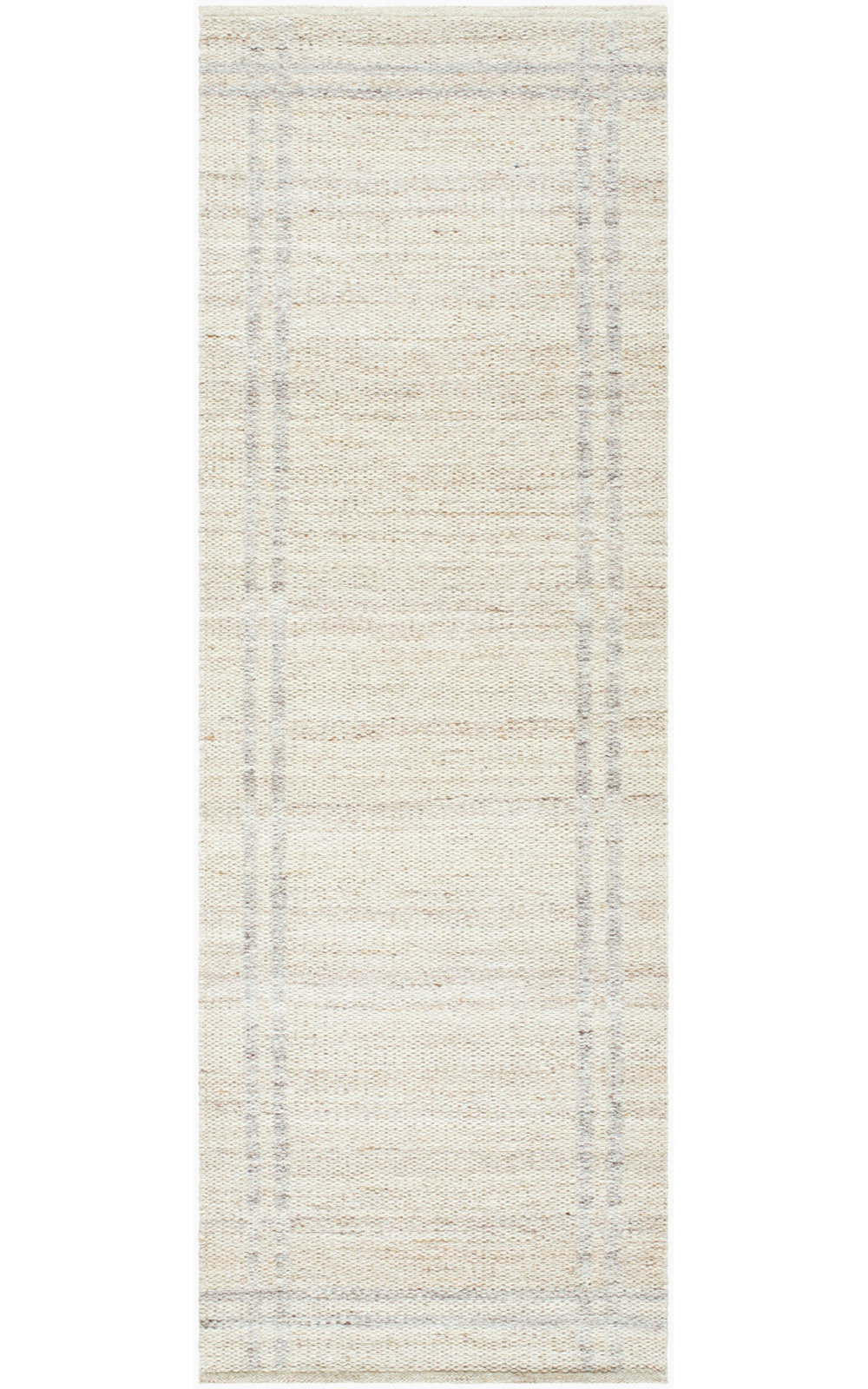 Lavande Wool Area Rug in Ivory, Runner 2'6" x 8'
