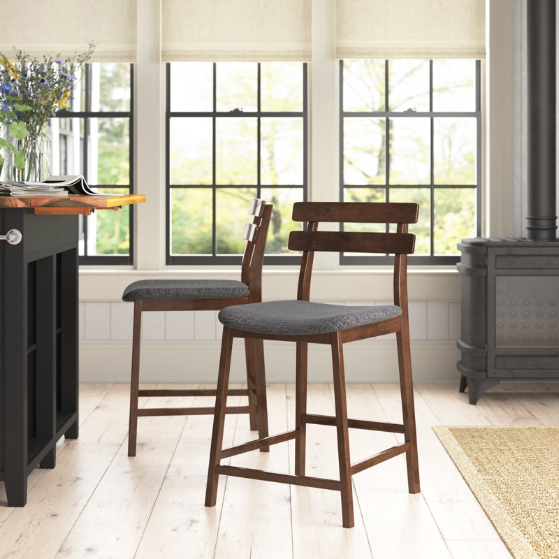 Tabouret de comptoir Aaden, Gris foncé