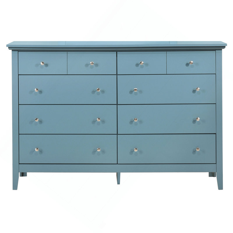 Commode de rangement avec boutons ronds pour espaces modernes, Sarcelle
