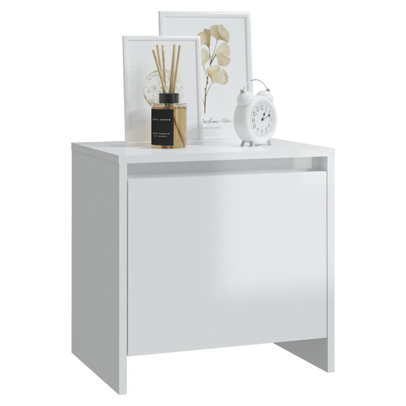 Morden 45cm W Bedside Table, White, Set of 2