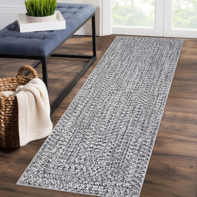 Tapis tressé à texture tressée lavable à la machine avec envers en caoutchouc pour le salon Tapis antidérapant pour la salle à manger
