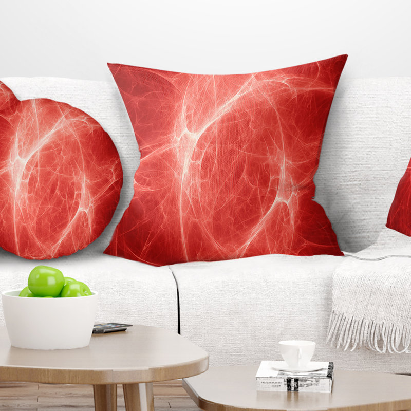 Éclairage lumineux sur un ciel rouge - coussin à imprimé floral, 16 po x 1 po, Coussin décoratif